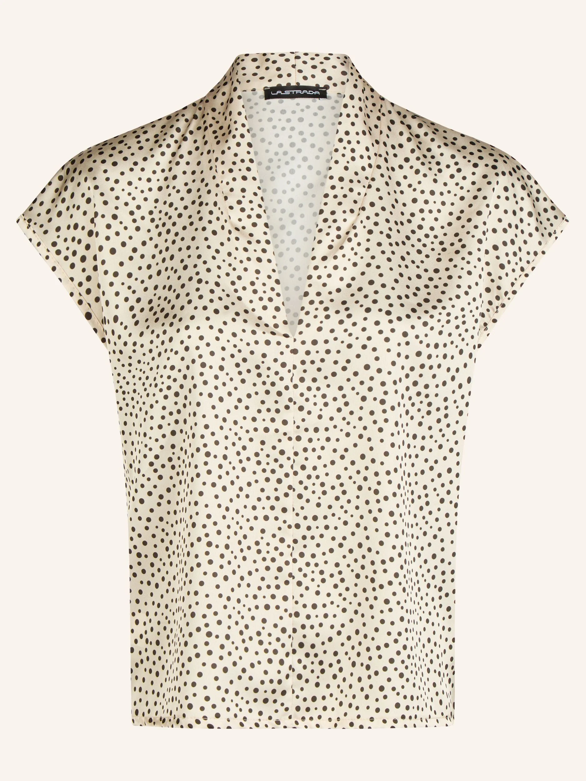 Ärmellose Satinbluse mit Tupfenprint - Image 4