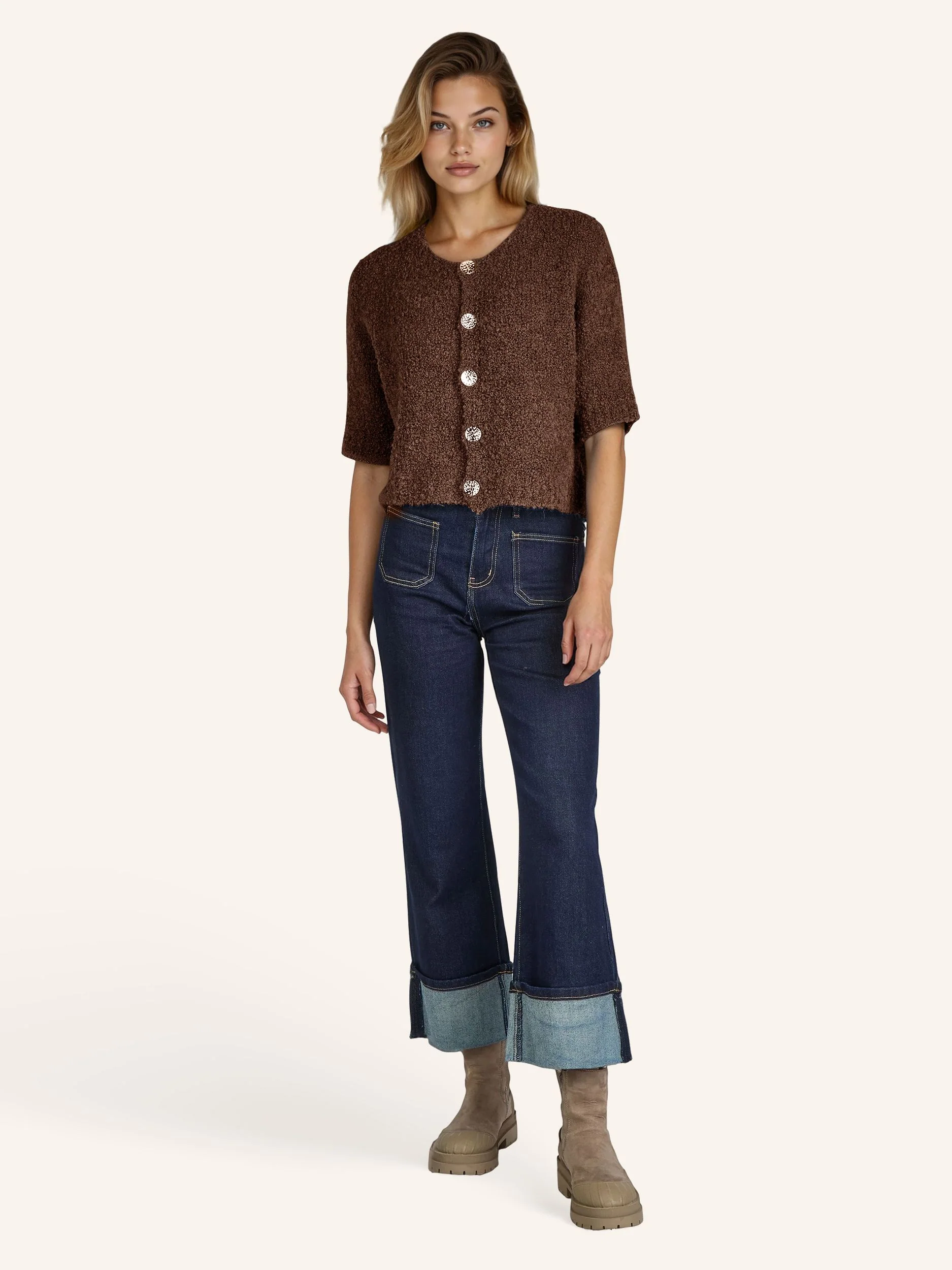 Bouclé-Cardigan kurzarm - Image 13