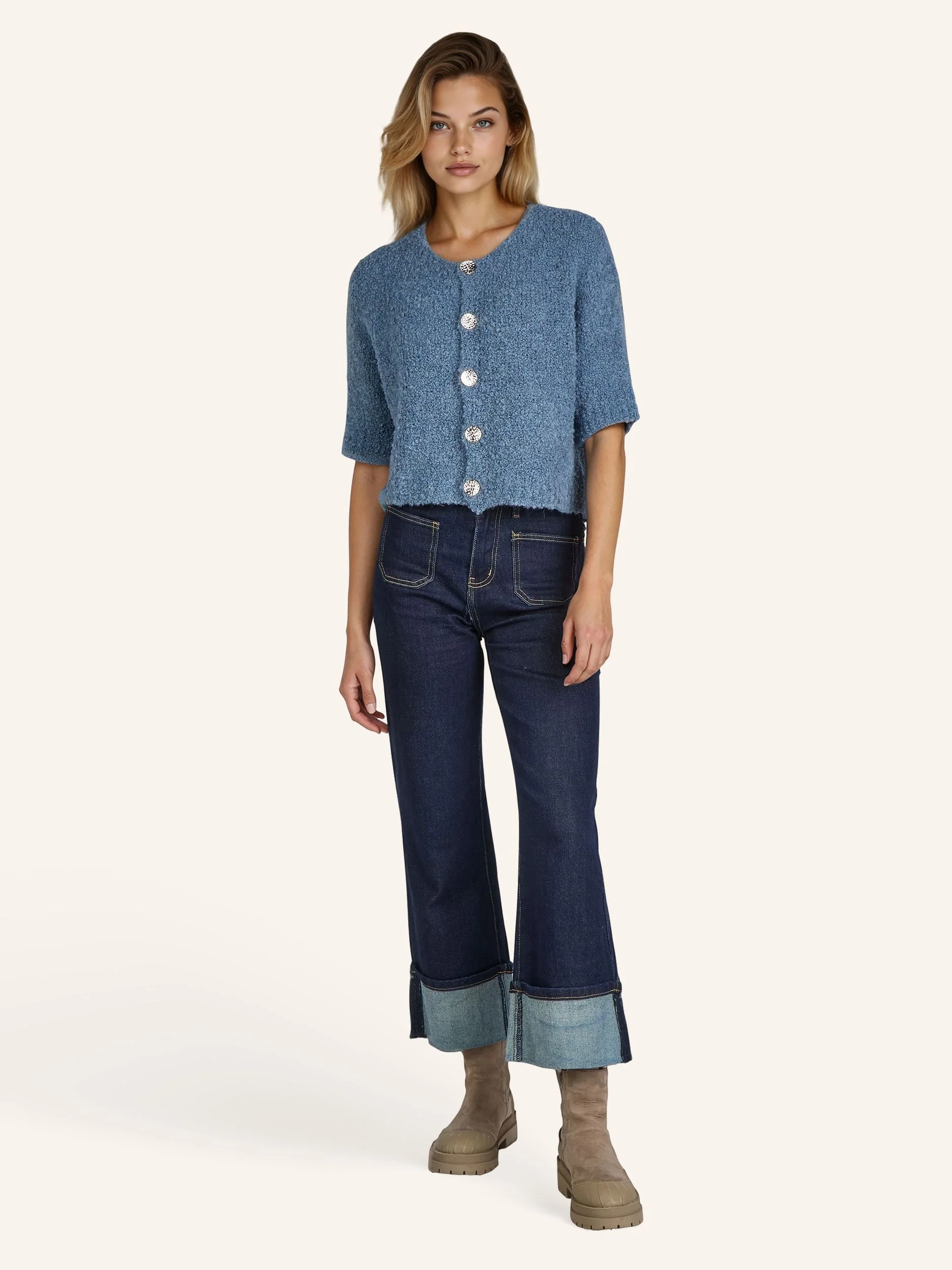 Bouclé-Cardigan kurzarm - Image 19