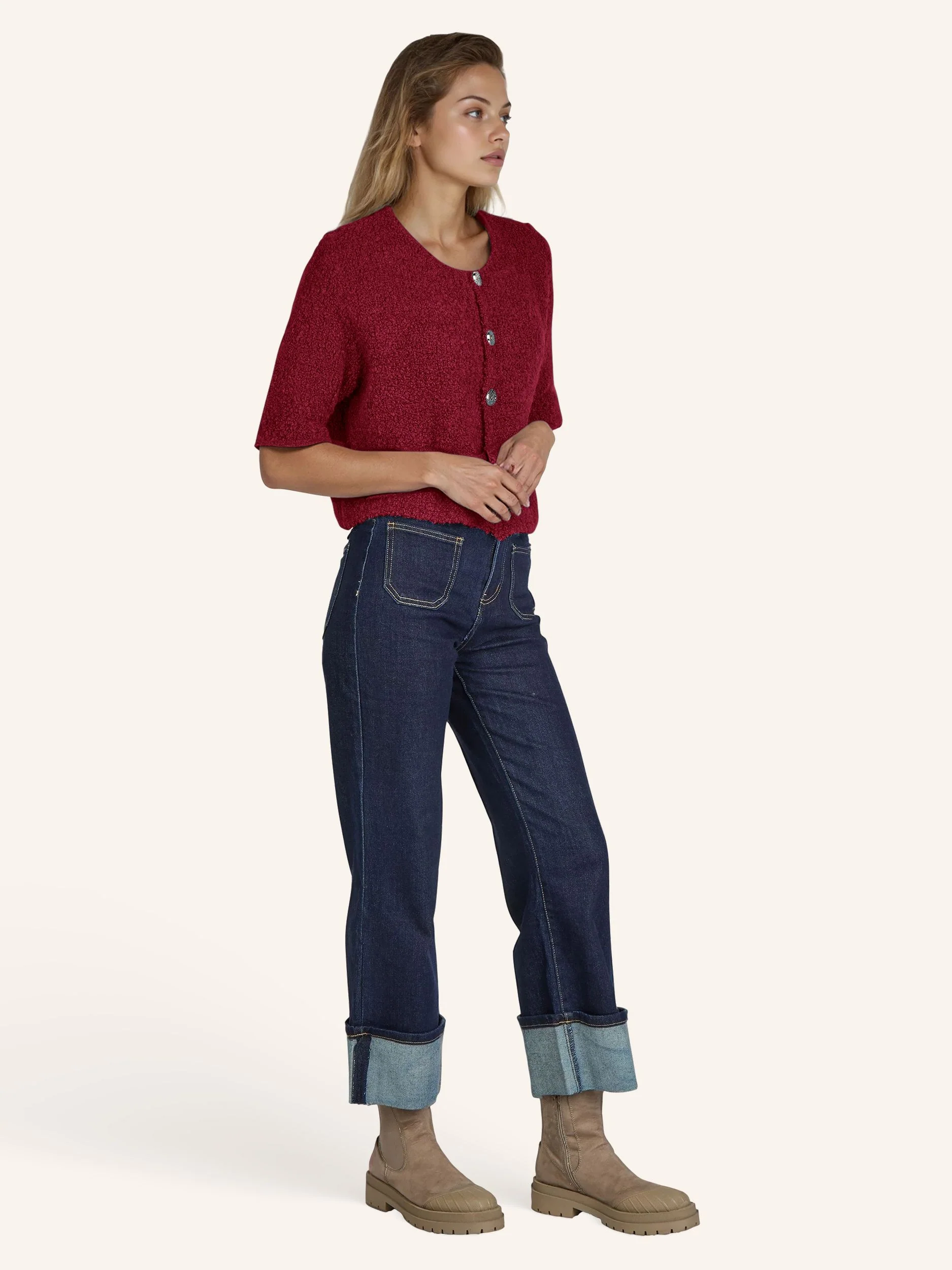 Bouclé-Cardigan kurzarm - Image 8