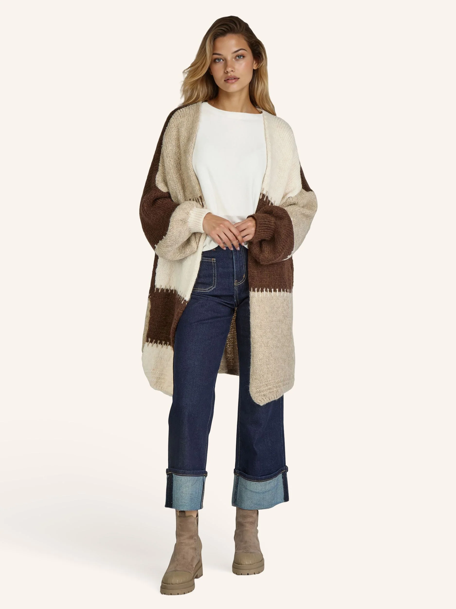 Colorblock Strickjacke - Image 13