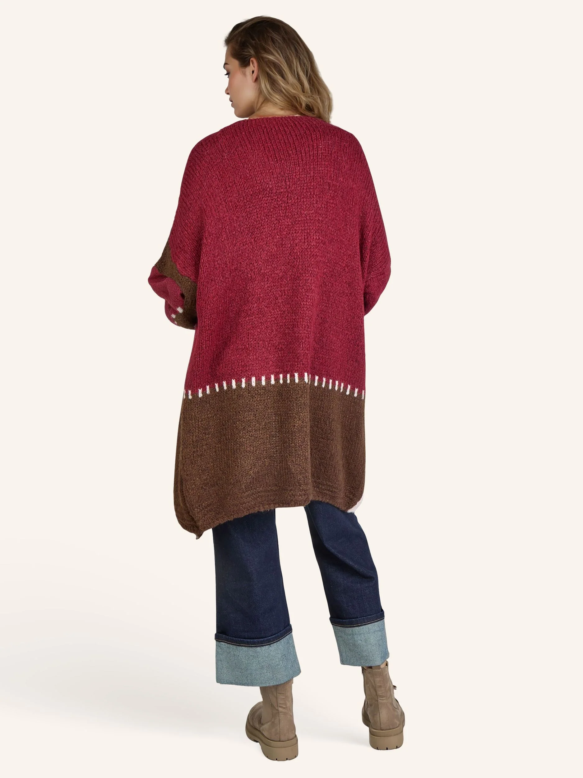 Colorblock Strickjacke - Image 3