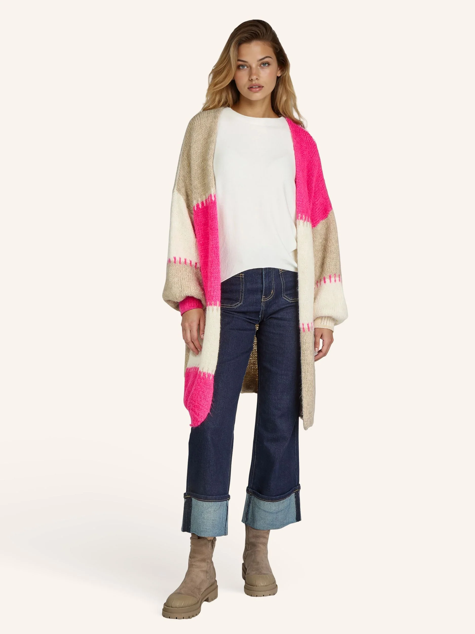 Colorblock Strickjacke - Image 7