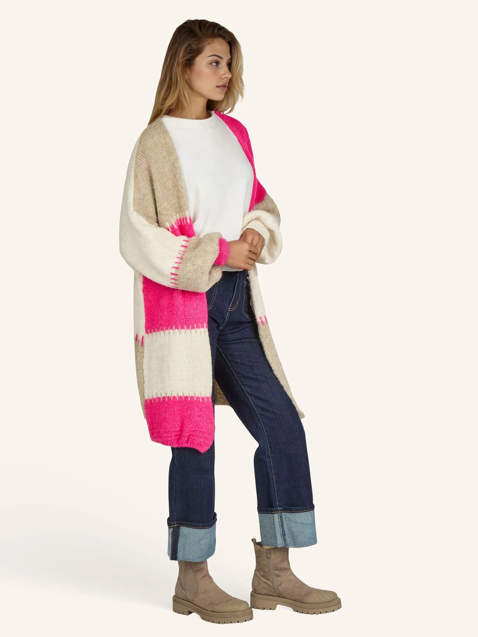 Colorblock Strickjacke - Image 8