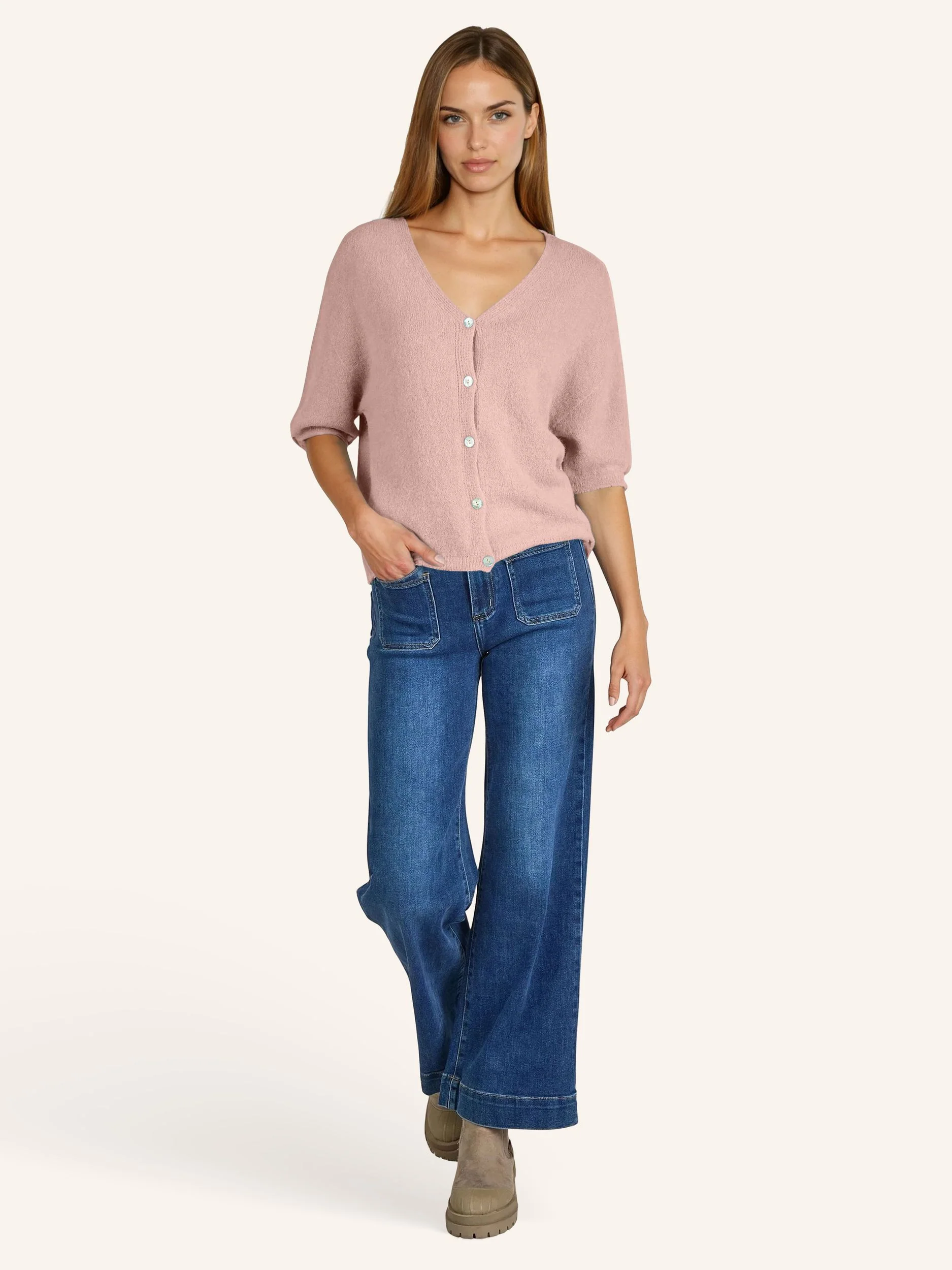Kurzarm-Strickcardigan - Image 19