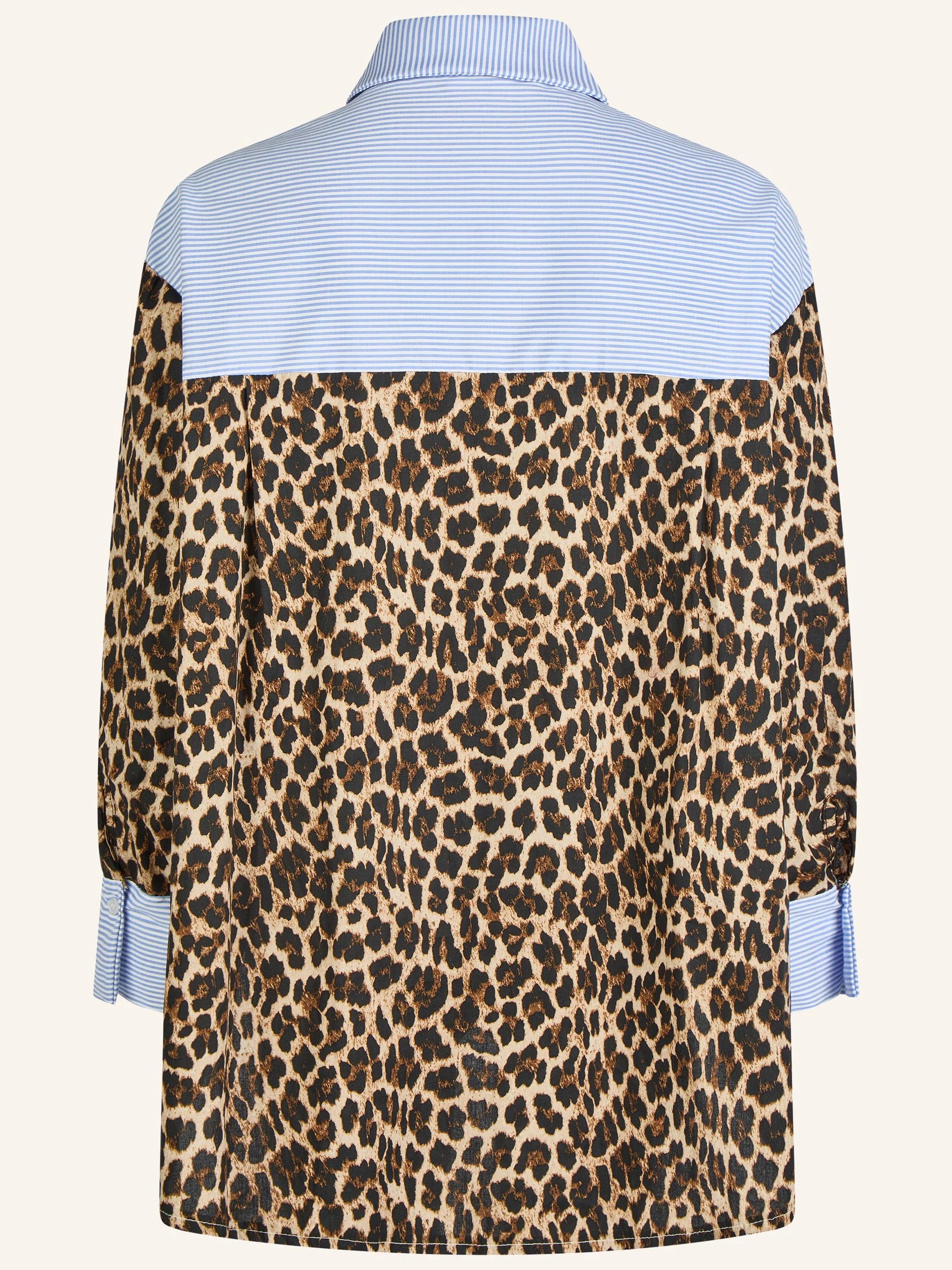 Oversize-Bluse im Mix aus Leo-Print und Streifen - Image 5