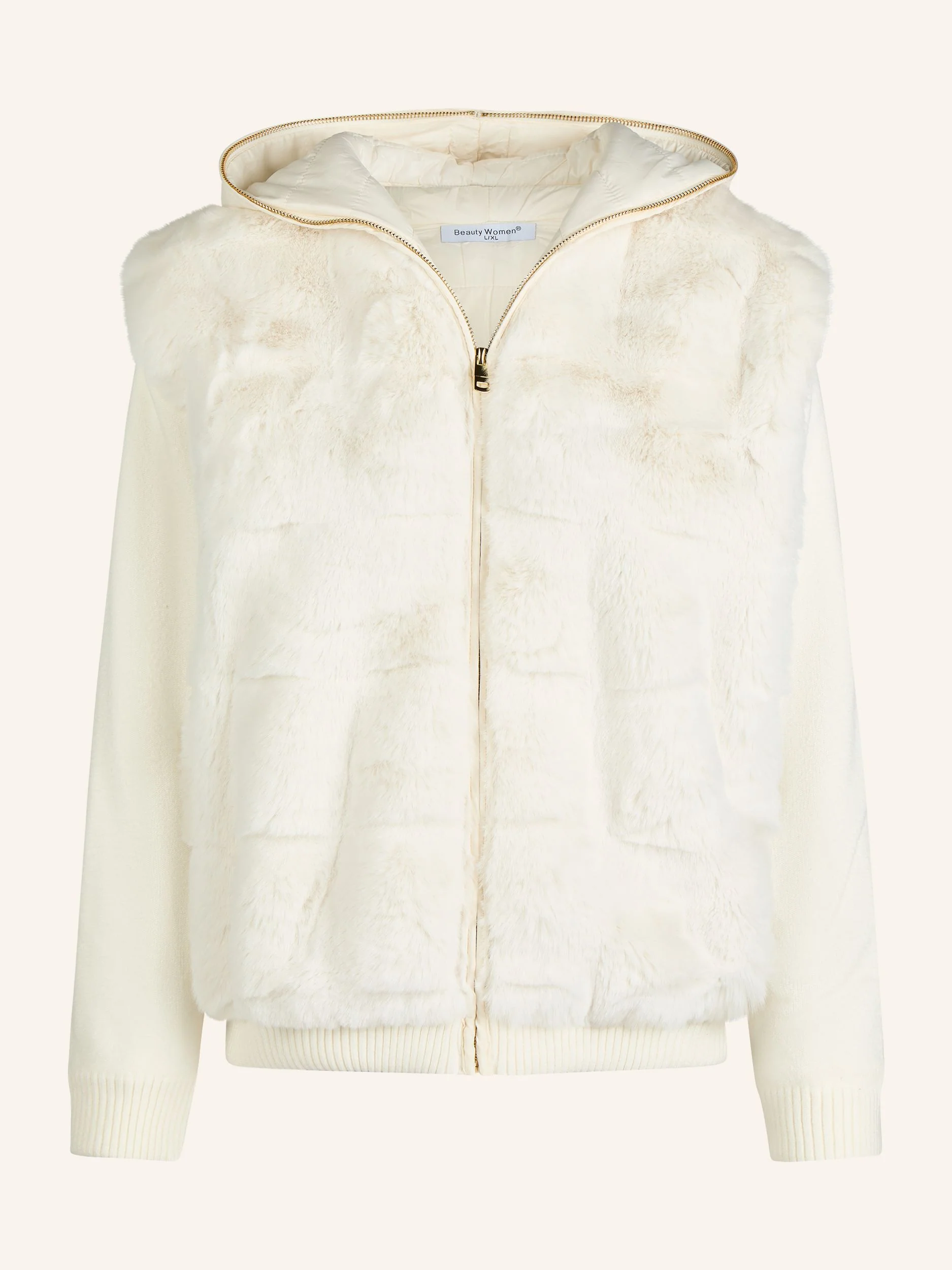 Sweatjacke mit Kapuze und Kunstfell-Front - Image 4