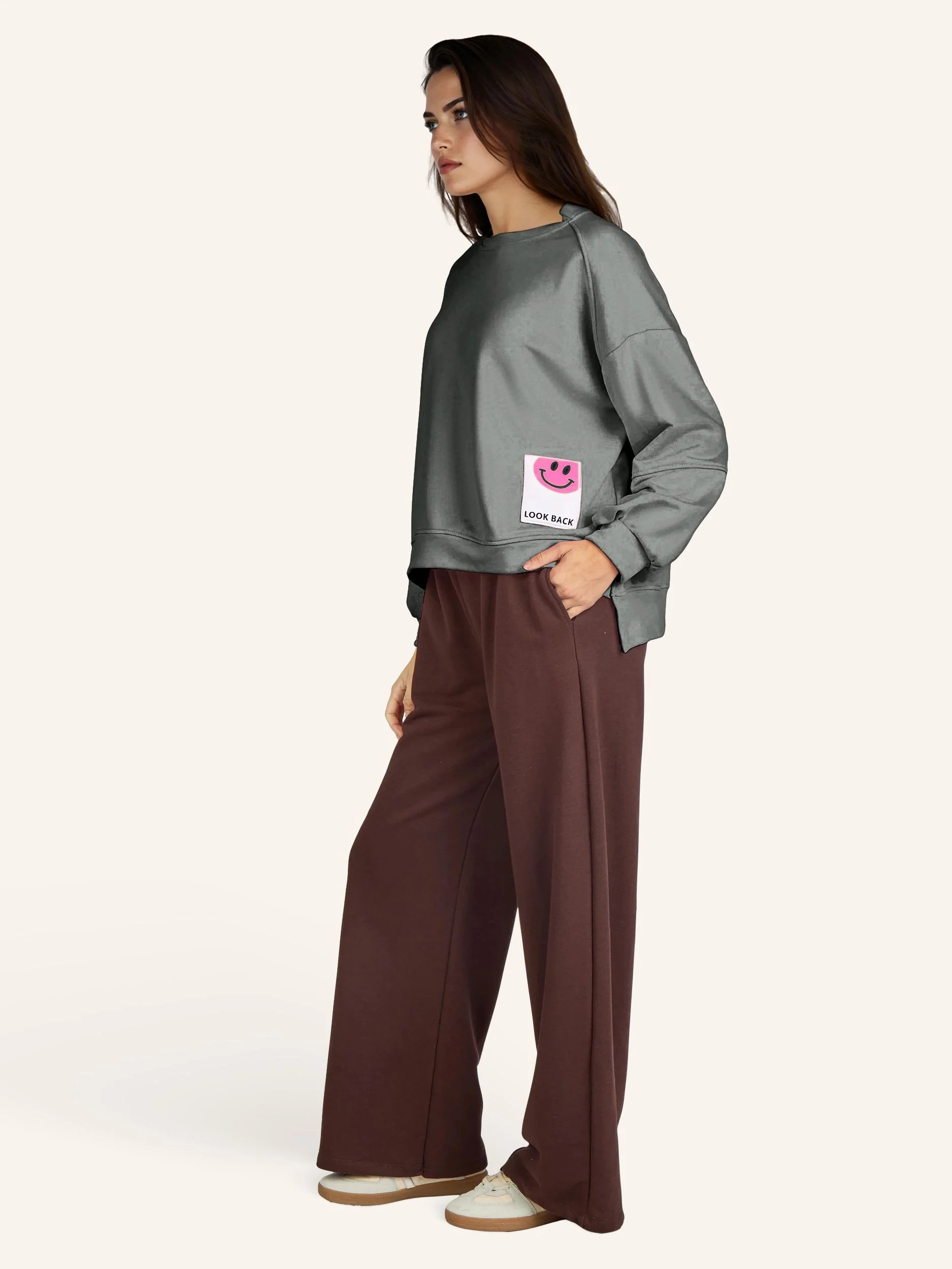 Sweatshirt mit Smiley Applikation - Image 14