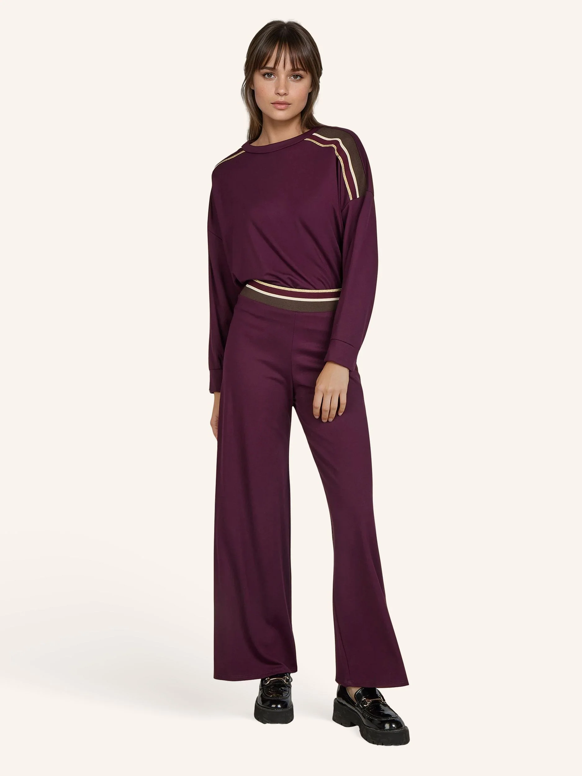 Wide-Leg Hose mit Glitzerbund - Image 7