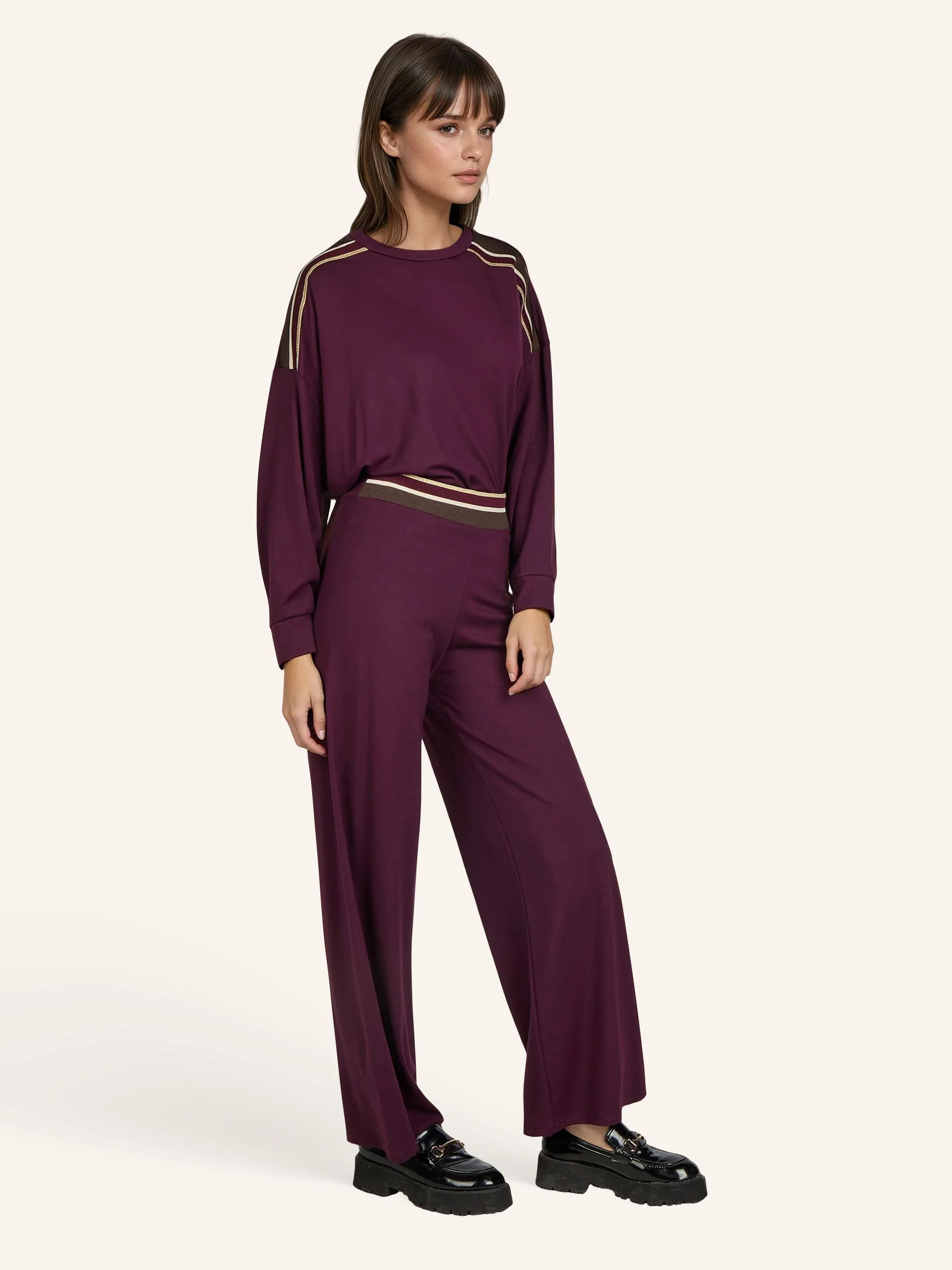 Wide-Leg Hose mit Glitzerbund - Image 8